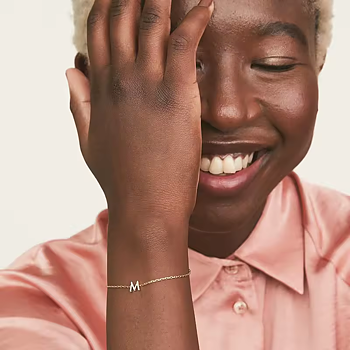 Céleste Bracelet Letter Charm 18K Gold