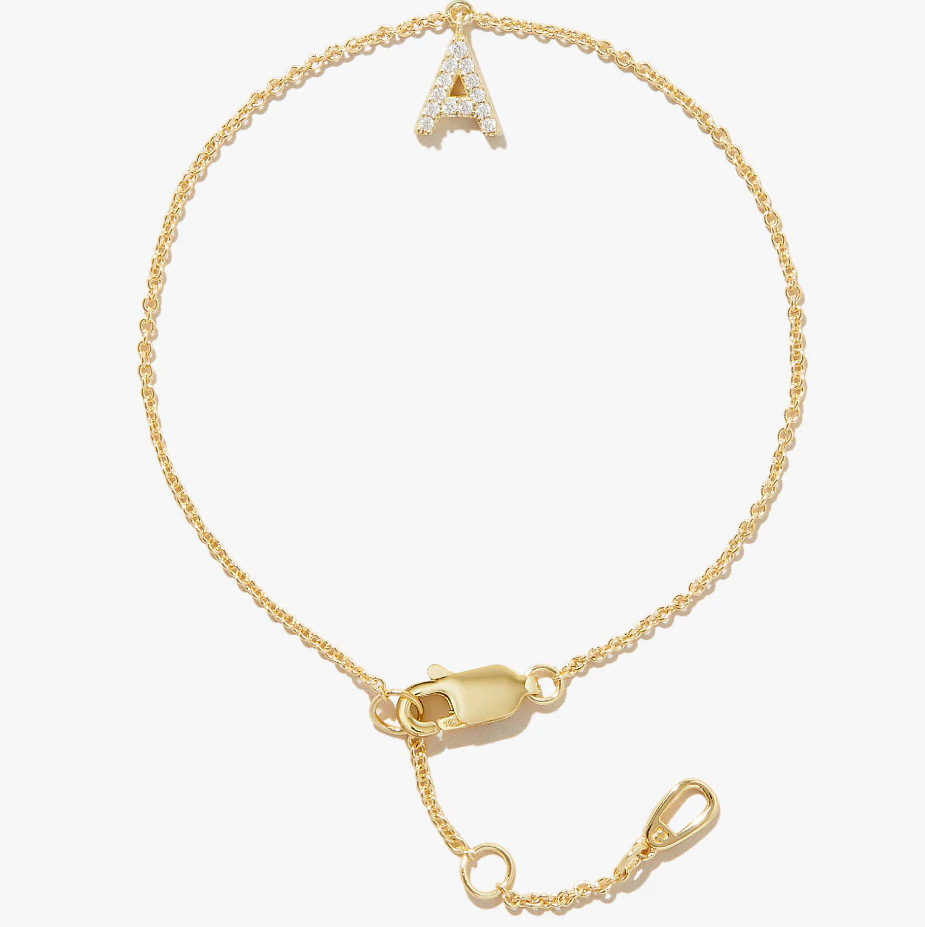 Céleste Bracelet Letter Pendant 18K Gold - 3