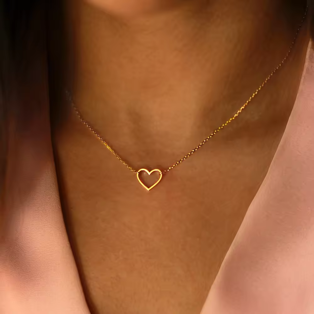 Céleste Necklace Dainty Heart 18K Gold