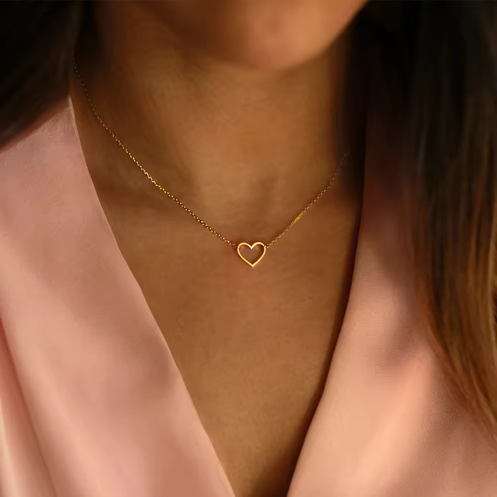 Céleste Necklace Dainty Heart 18K Gold - 2