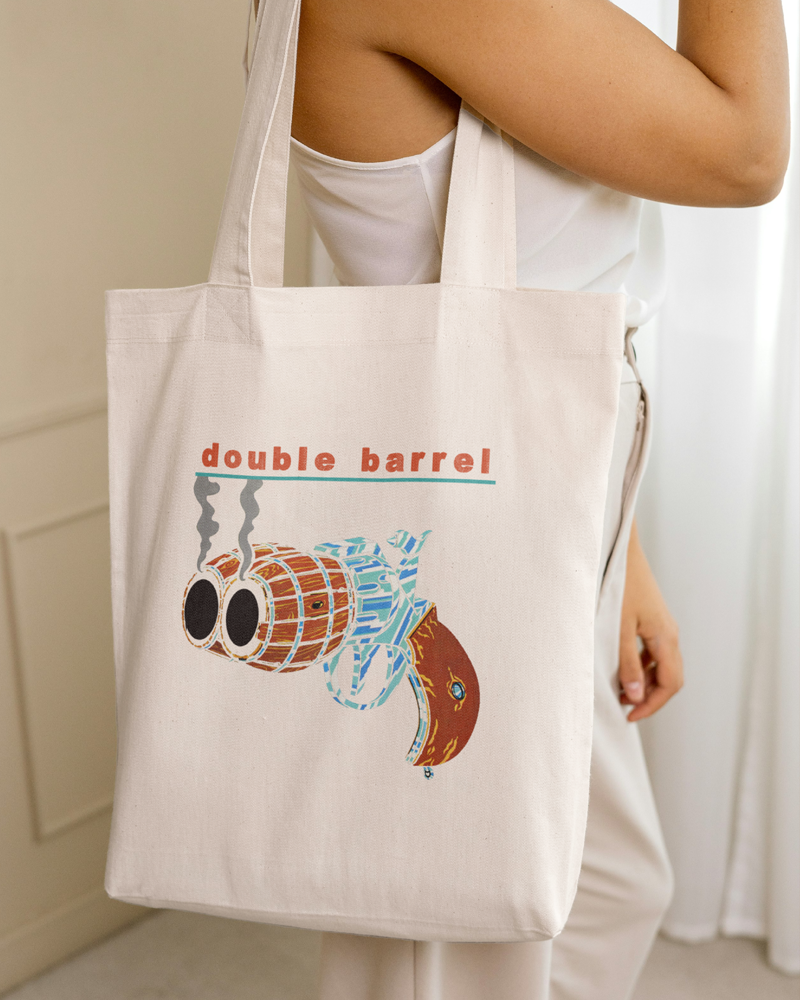 Double Barrel Tote Bag Natural