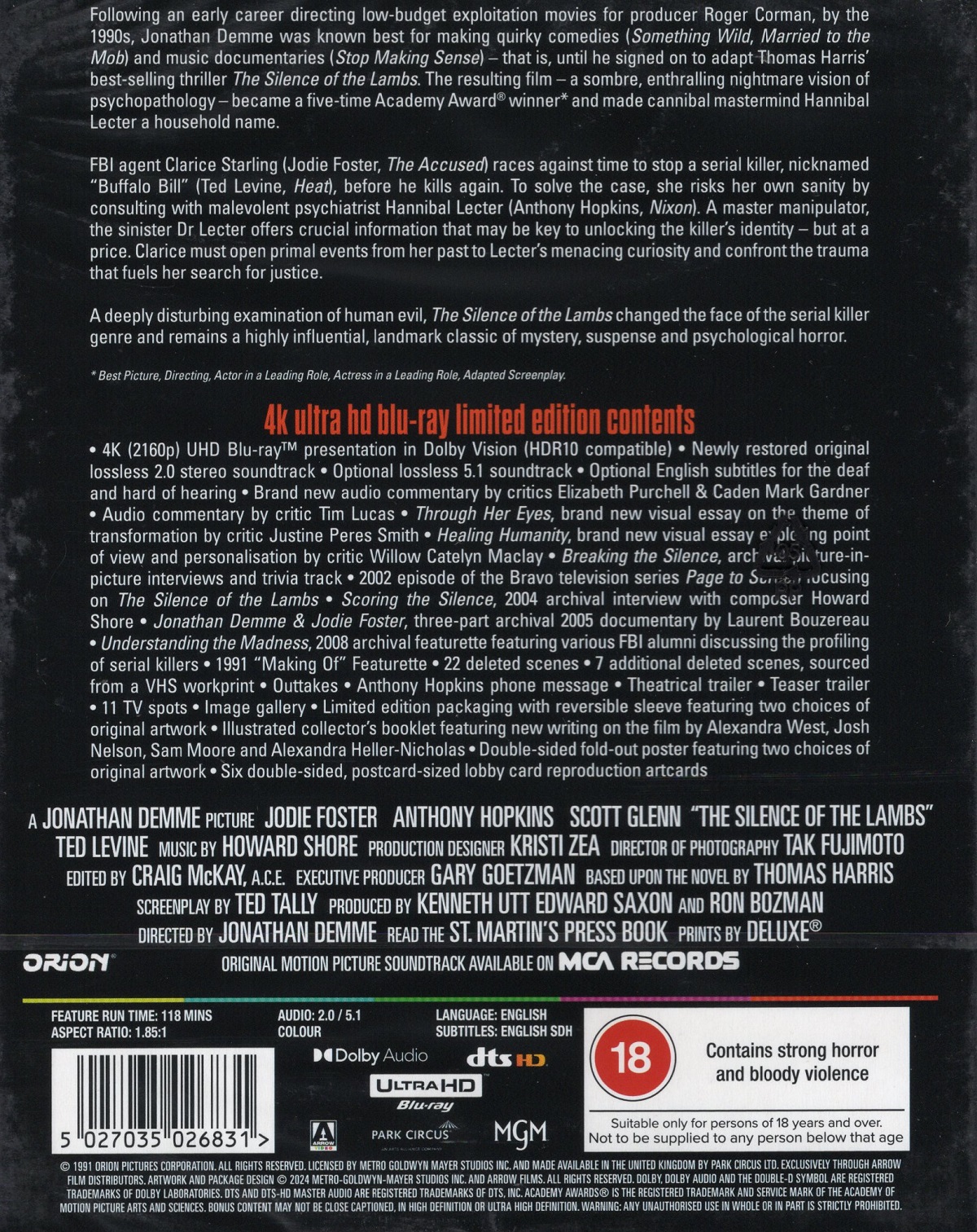 The Silence of the Lambs (Limited Edition) (ej svensk text) (4K Ultra HD) - 2