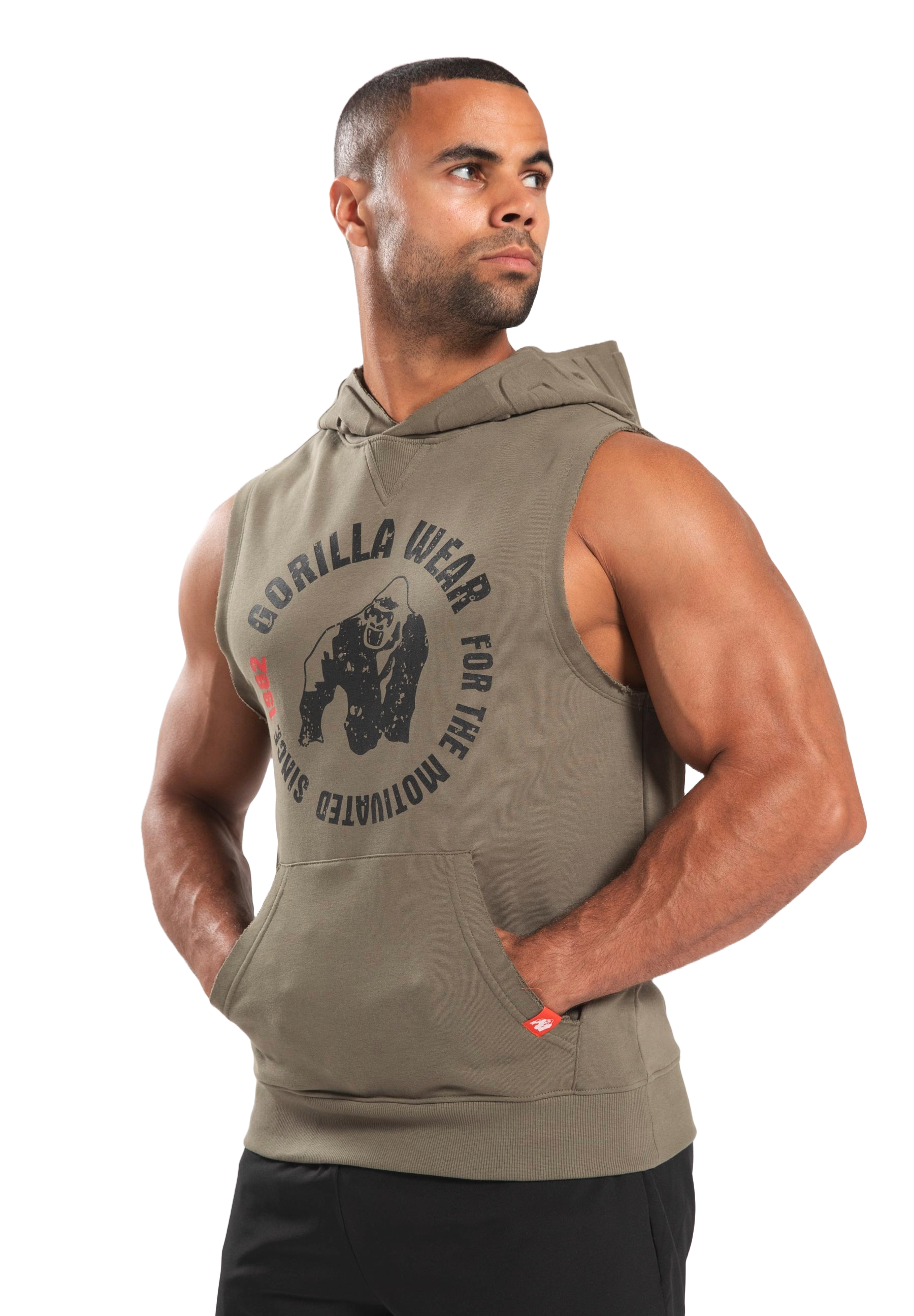 Marshall Sleeveless Hoodie, army green