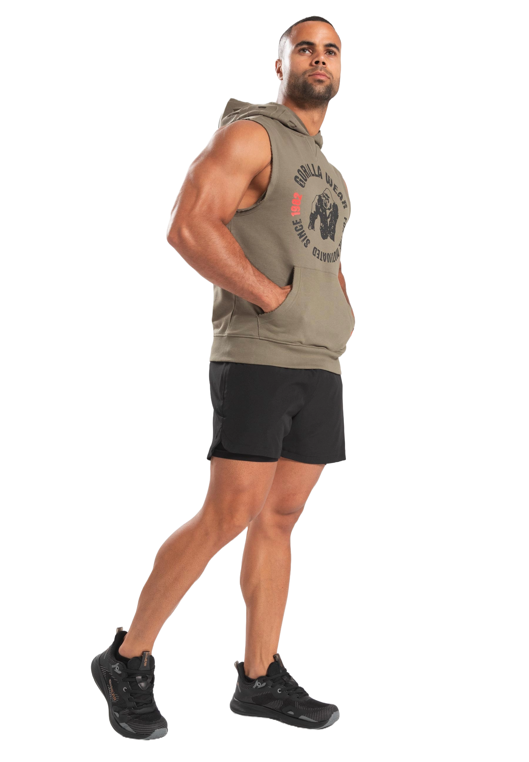 Marshall Sleeveless Hoodie, army green - 5