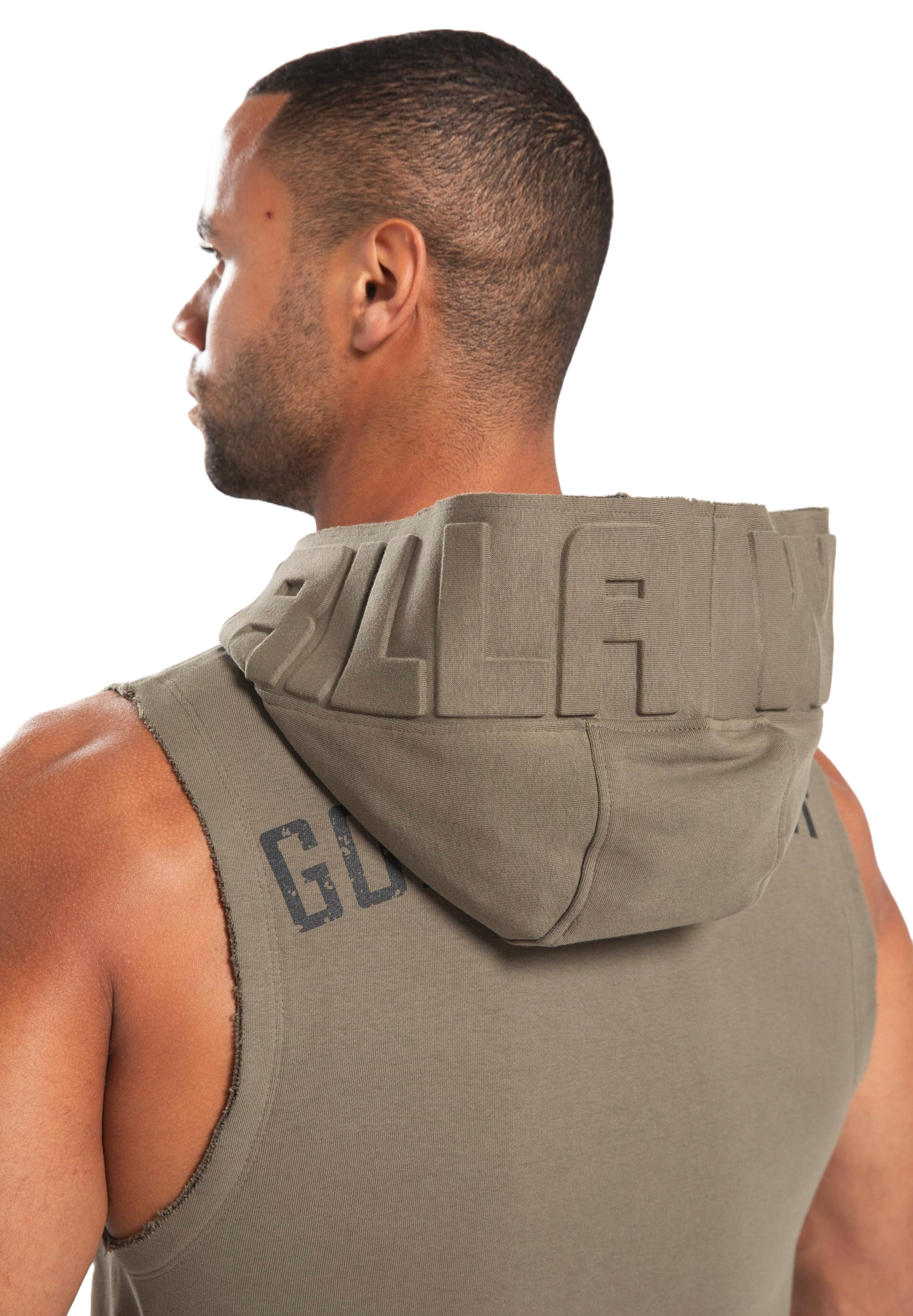 Marshall Sleeveless Hoodie, army green - 6