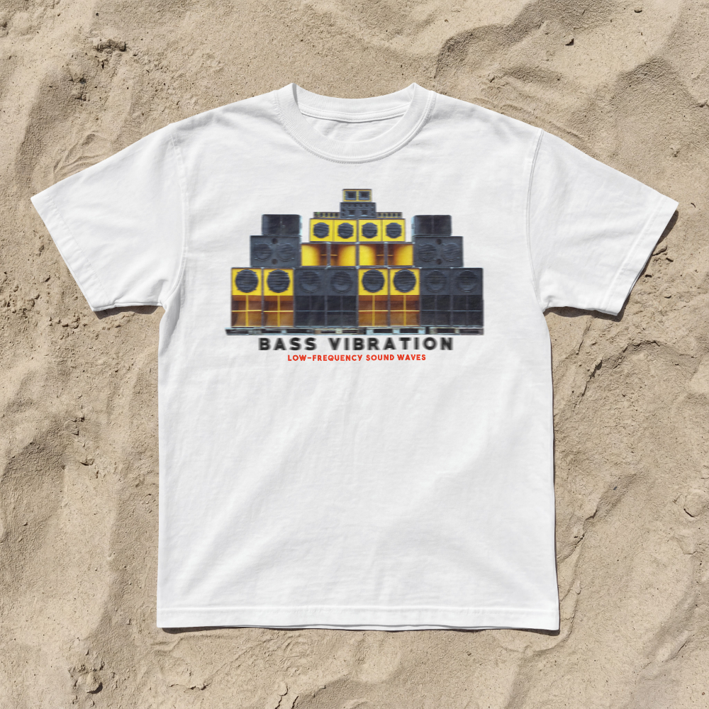 Bass Vibration T-shirt  White / Carolina Blue - 3