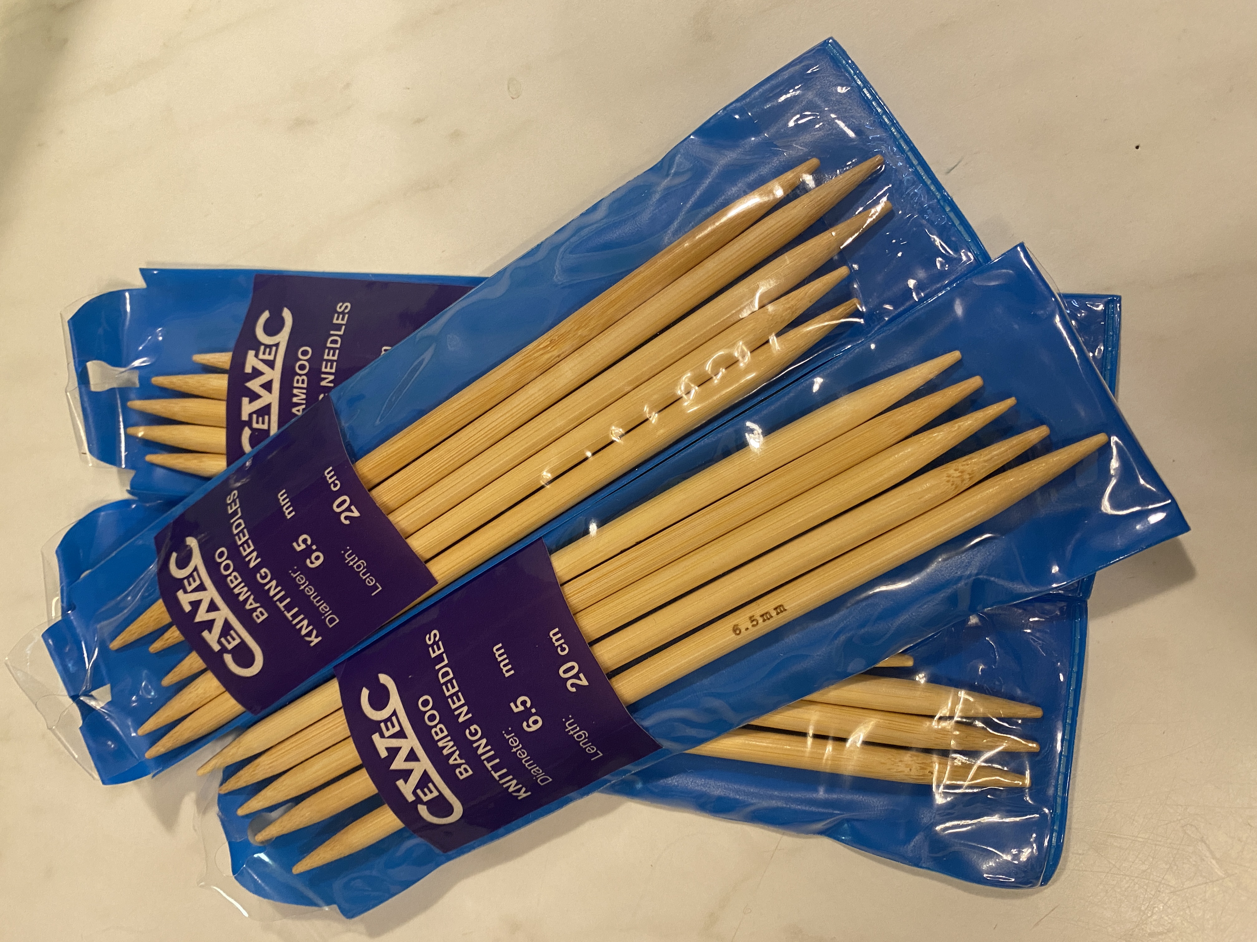Strumpstickor i Bamboo nr 6,5,