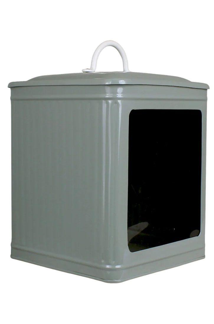 Tin with lid and window - Green - Large - 2