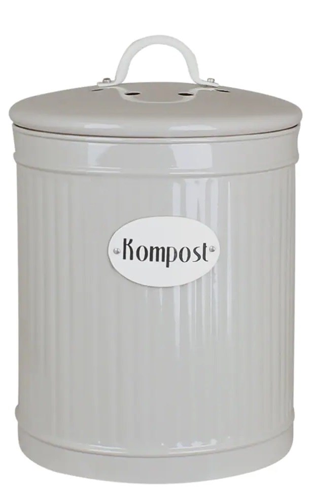 Plåtburk med lock - Kompost - Beige - 3