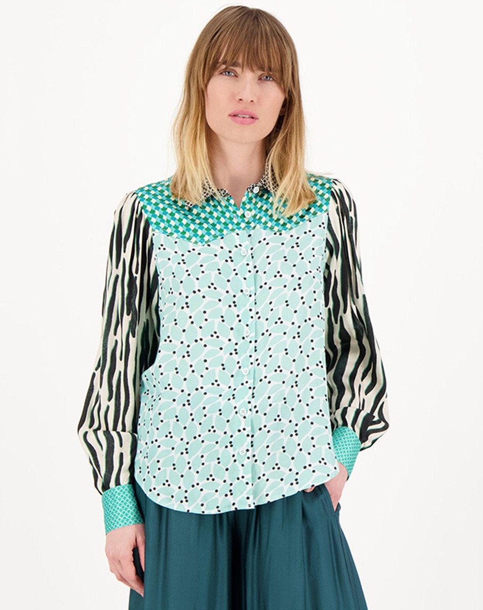 Grace Cropped Shirt - Tropical Safari - Me369