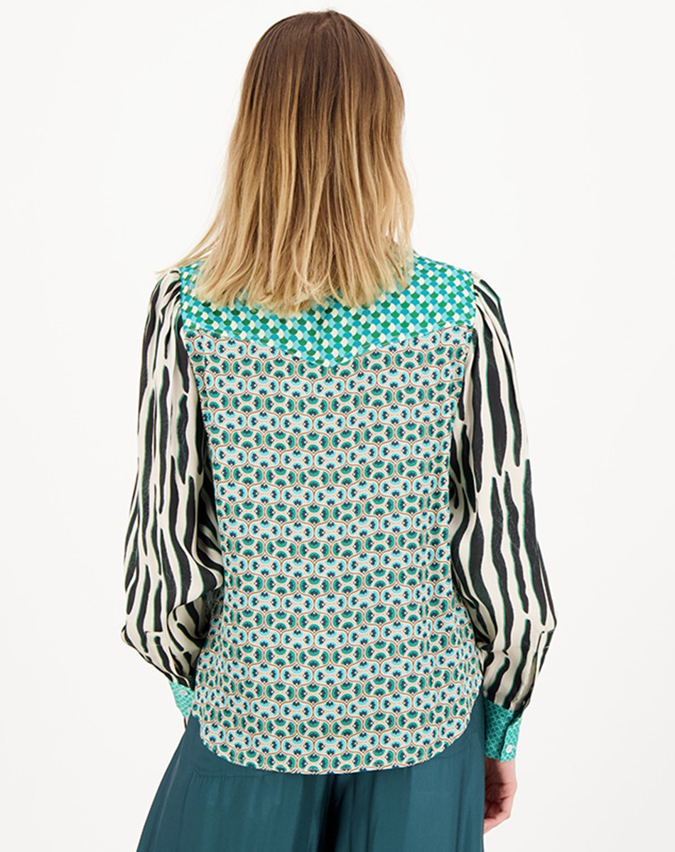 Grace Cropped Shirt - Tropical Safari - Me369