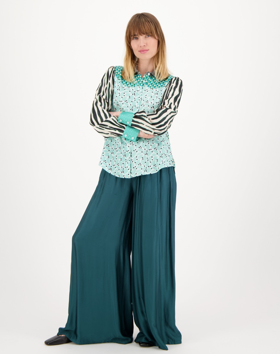Grace Cropped Shirt - Tropical Safari - Me369 - 3