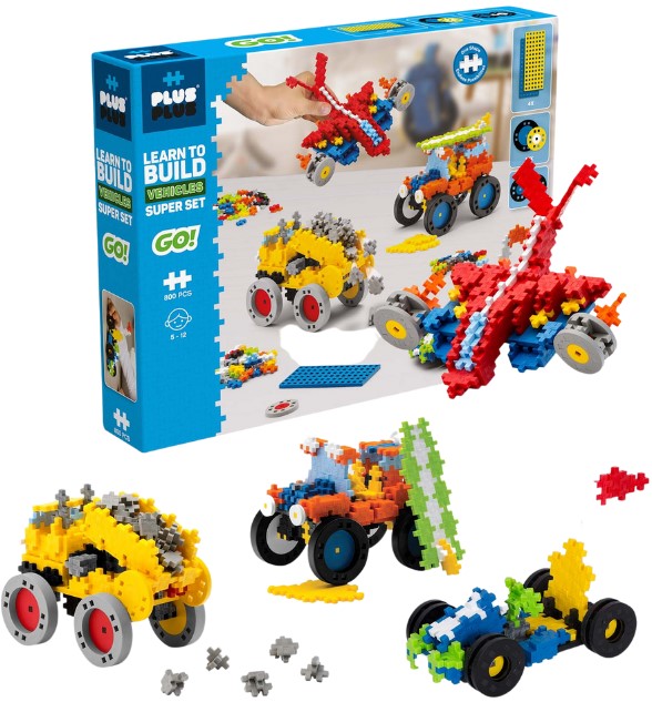 Plus-Plus GO! Learn To Build Vehicles, 800 pcs