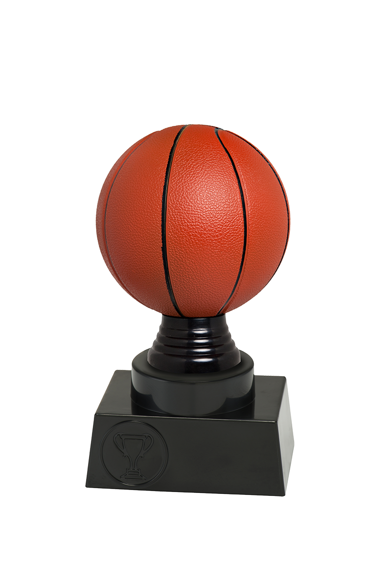 Basket statyett med multifärgad boll
