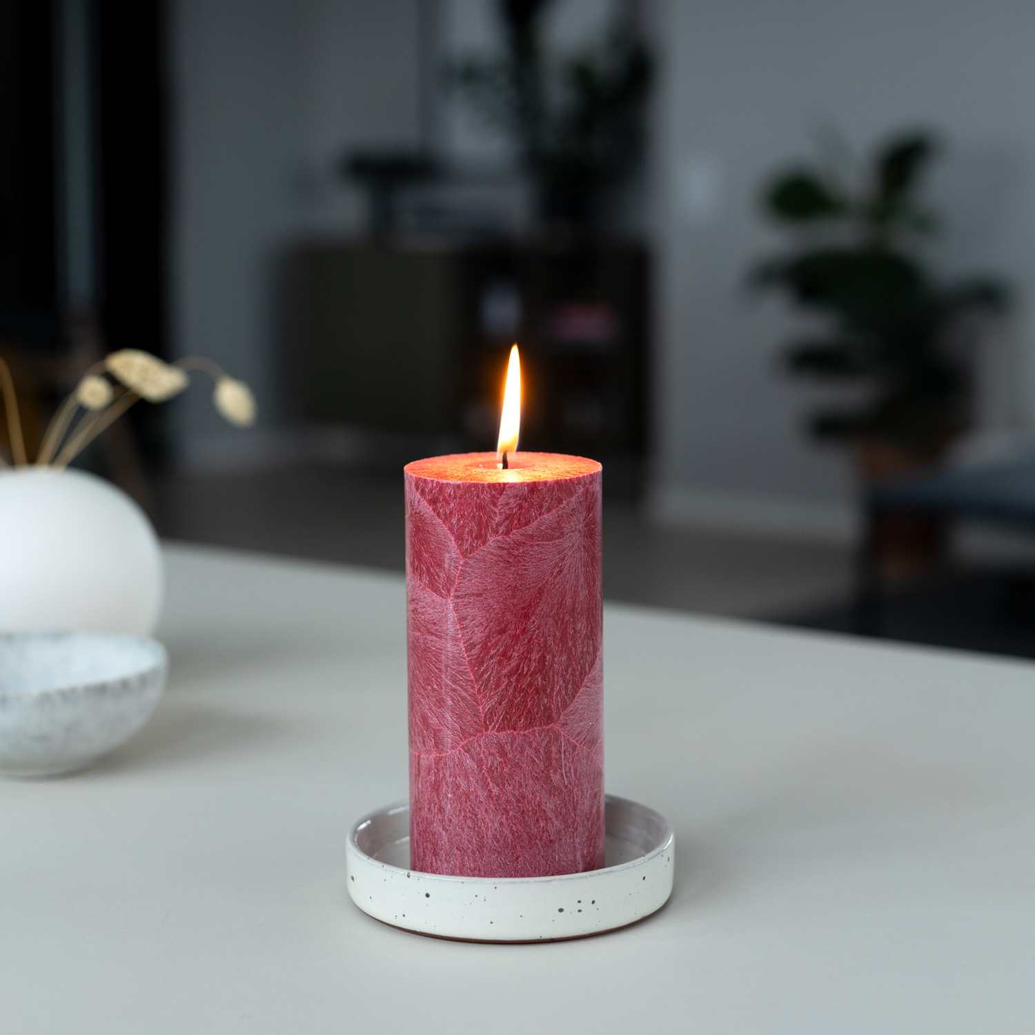 Shea pillar candle 67x150 mm  Red - 5