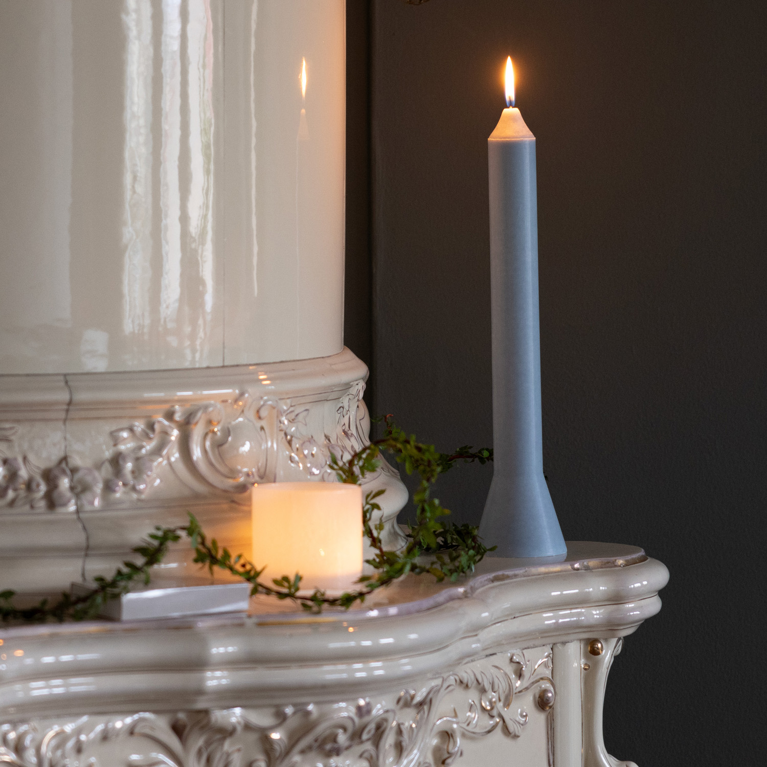 Anna candle 1 pack Dove blue - 5