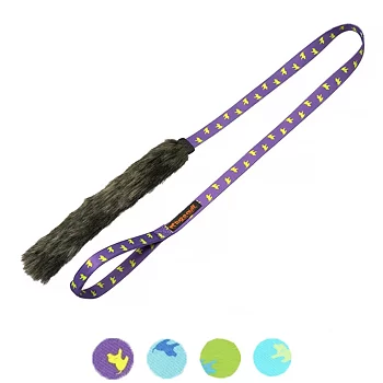 Fuskpäls i långt snöre med bungee handtag Tug-E-Nuff faux fur bungee chaser tug