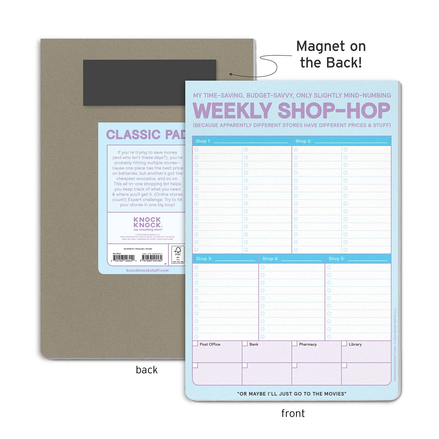 Weekly Shop-Hop Pad with Magnet (Pastel Version) - 6
