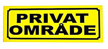 Privat område (21x7,5 cm)