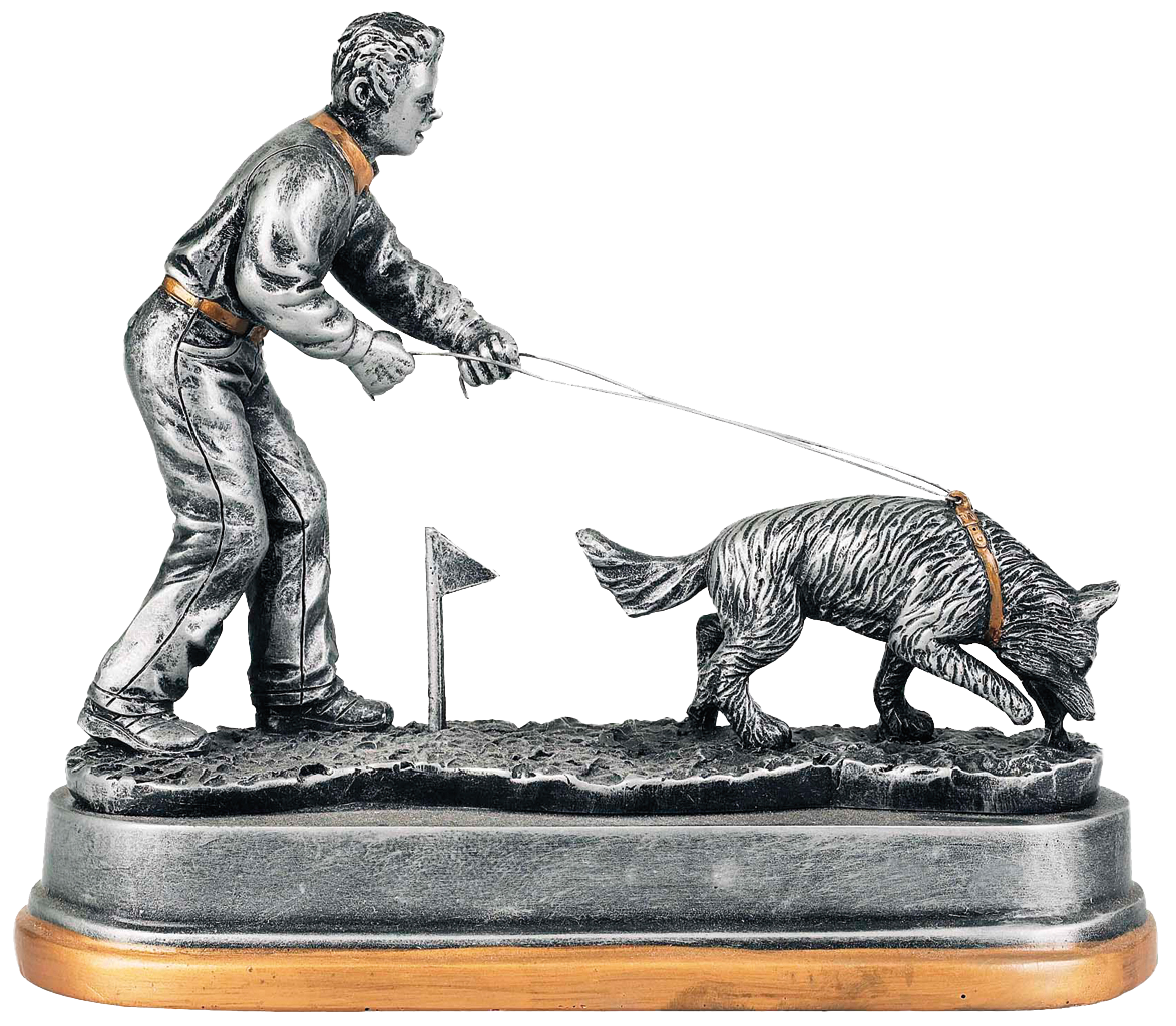 Hund Statyett Antik/Silver 180x220 mm