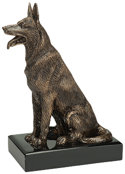 Schäferhund Statyett Antik/Guld 280x200 mm