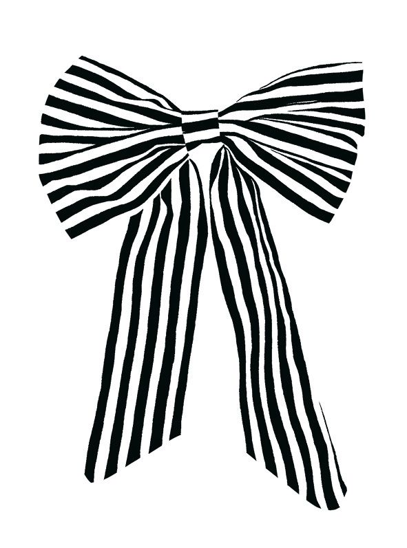 Stripe Bow, Greeting Card