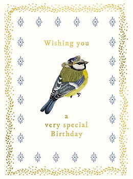 Blue Tit In Crown, Greeting Card