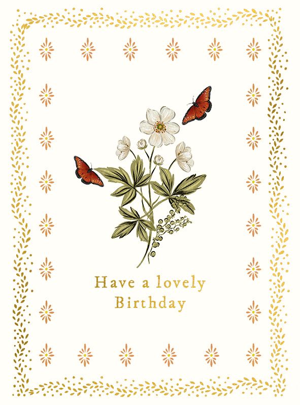 Butterfly & Flower, Greeting Card