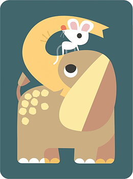 Elephant & Mouse, Greeting Card