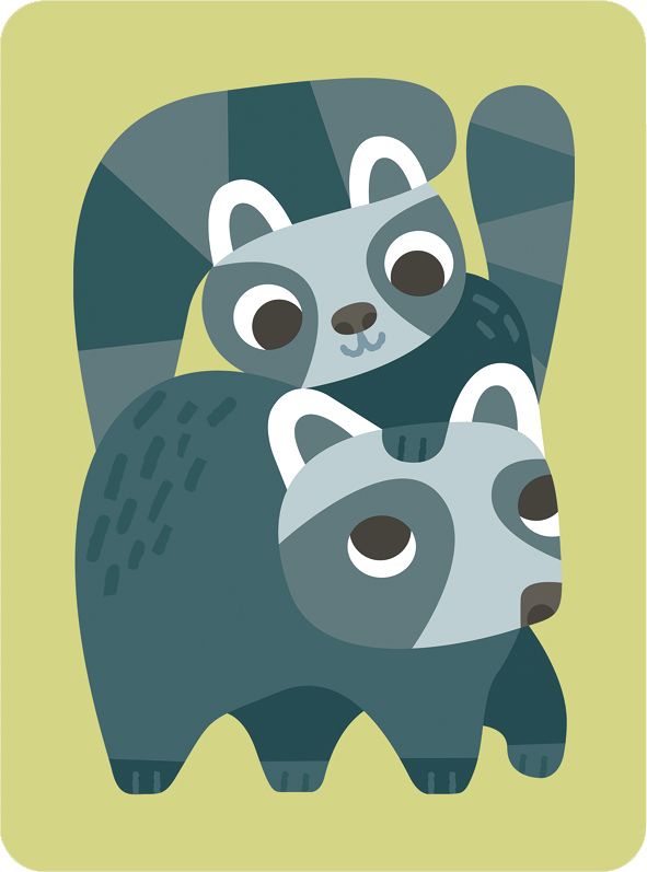 Raccoons, Greeting Card