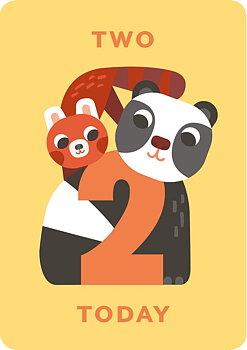 Zig Zag Zoo Age 2, Greeting Card