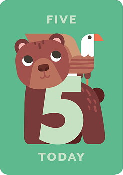 Zig Zag Zoo Age 5, Greeting Card