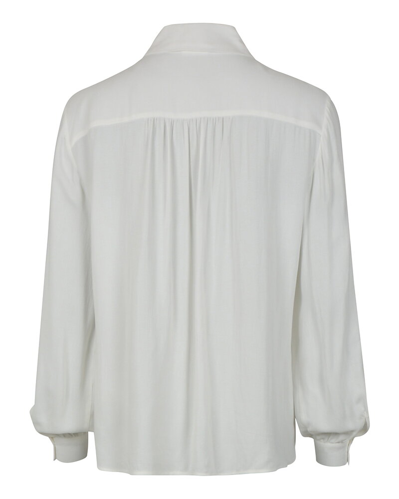 Blus viskos med krage offwhite