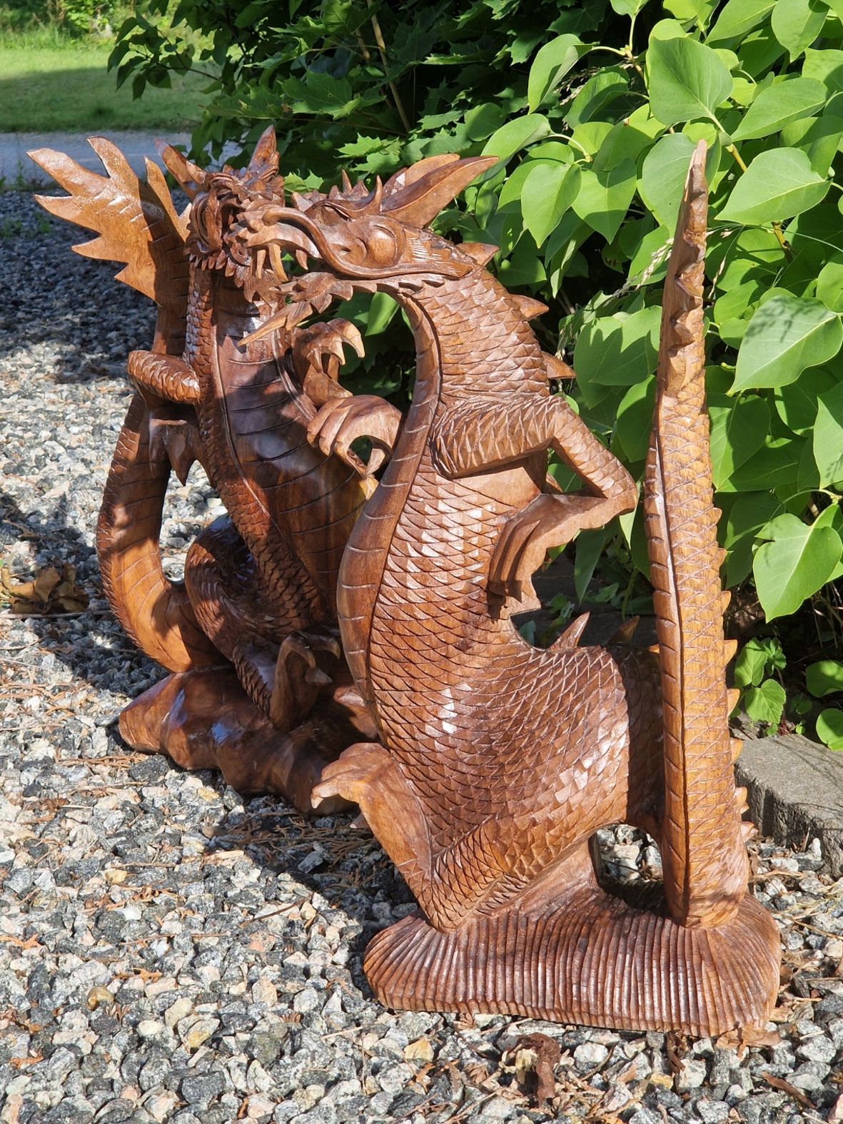 Hand snidad Drake i Trä - ca. 50cm - 2