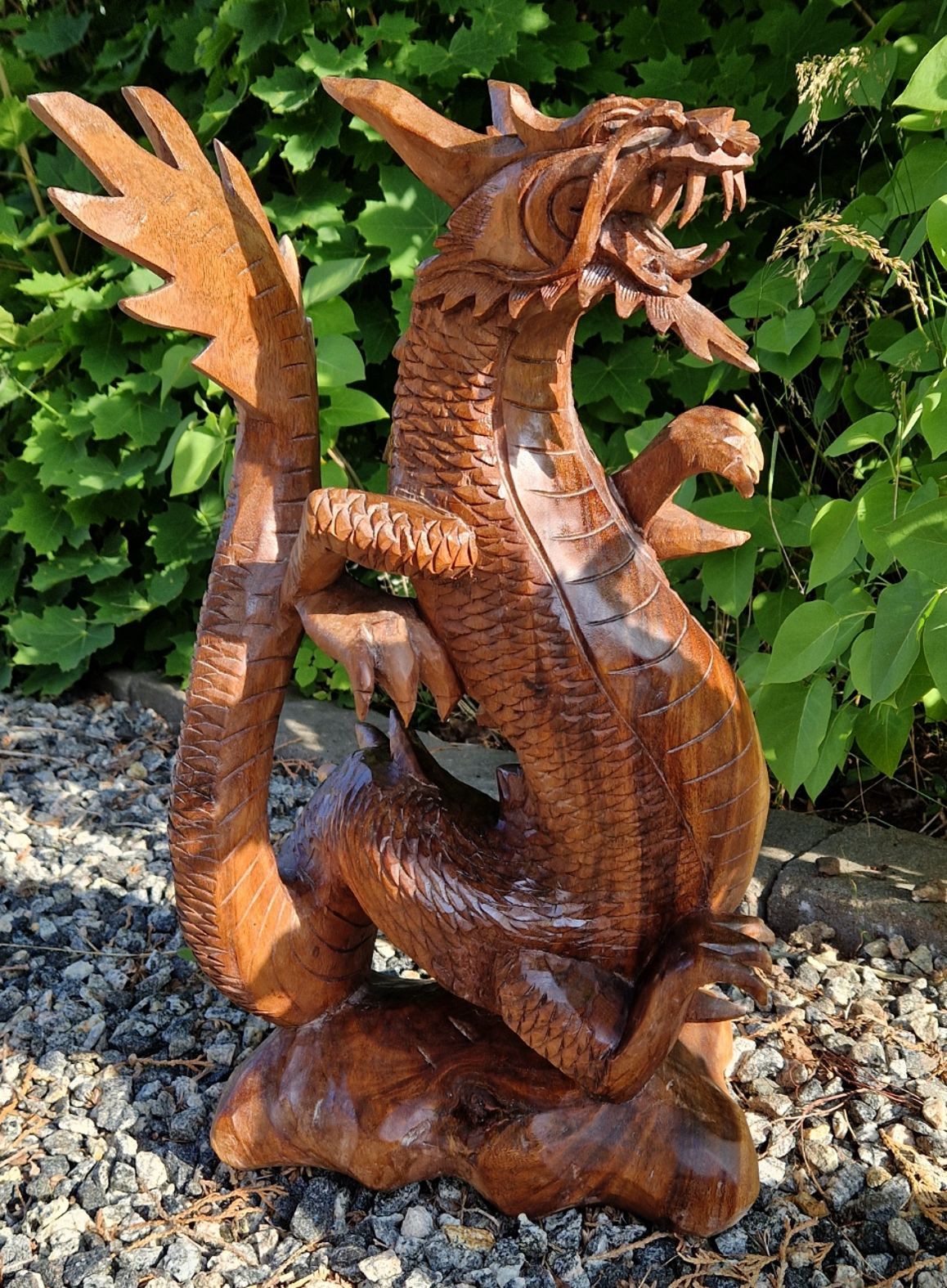Hand snidad Drake i Trä - ca. 50cm - 3