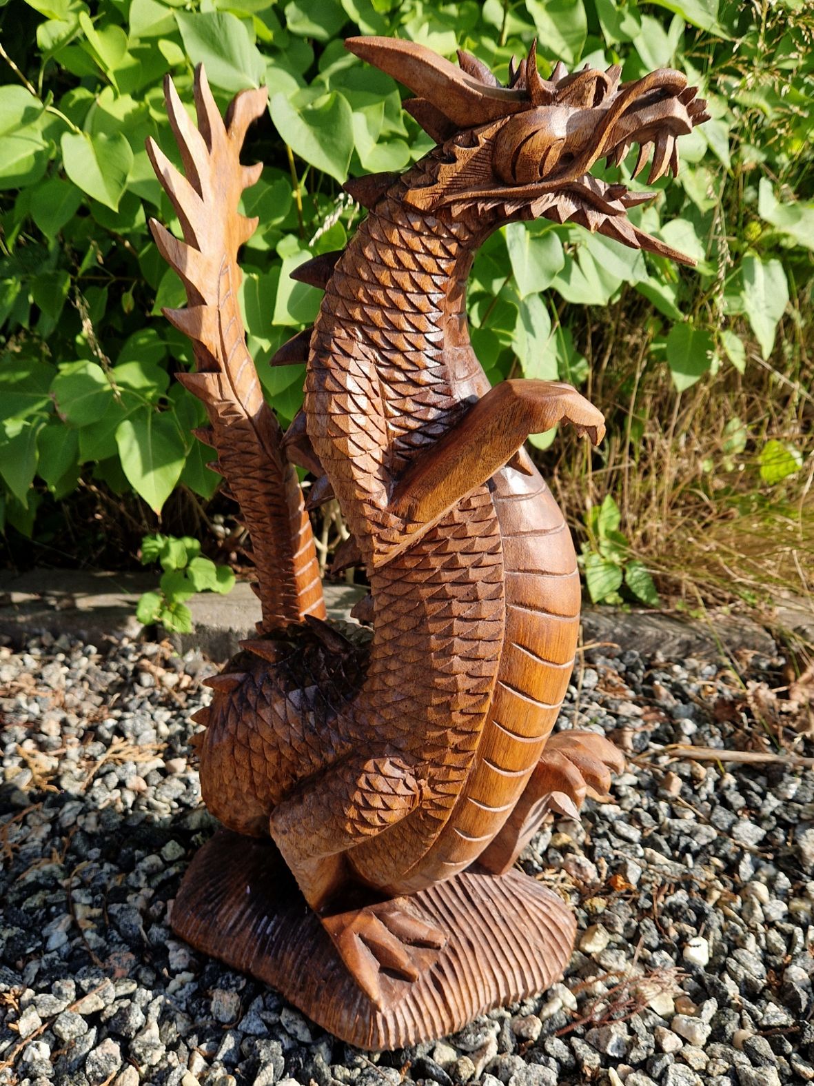 Hand snidad Drake i Trä - ca. 50cm - 4