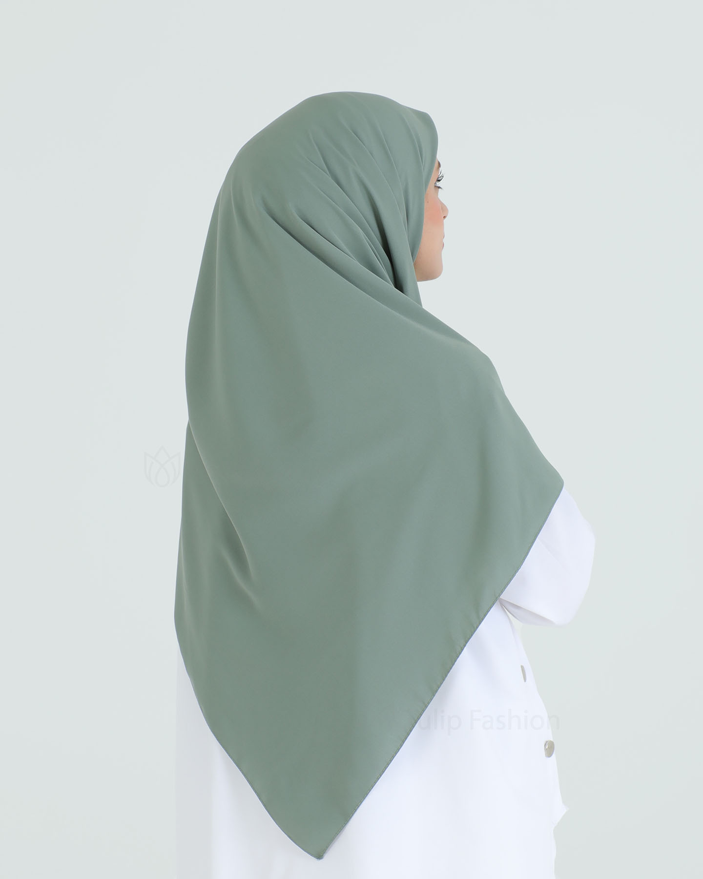 Hijab - Square Medina Lyx Chiffon 120 cm - Green - 2