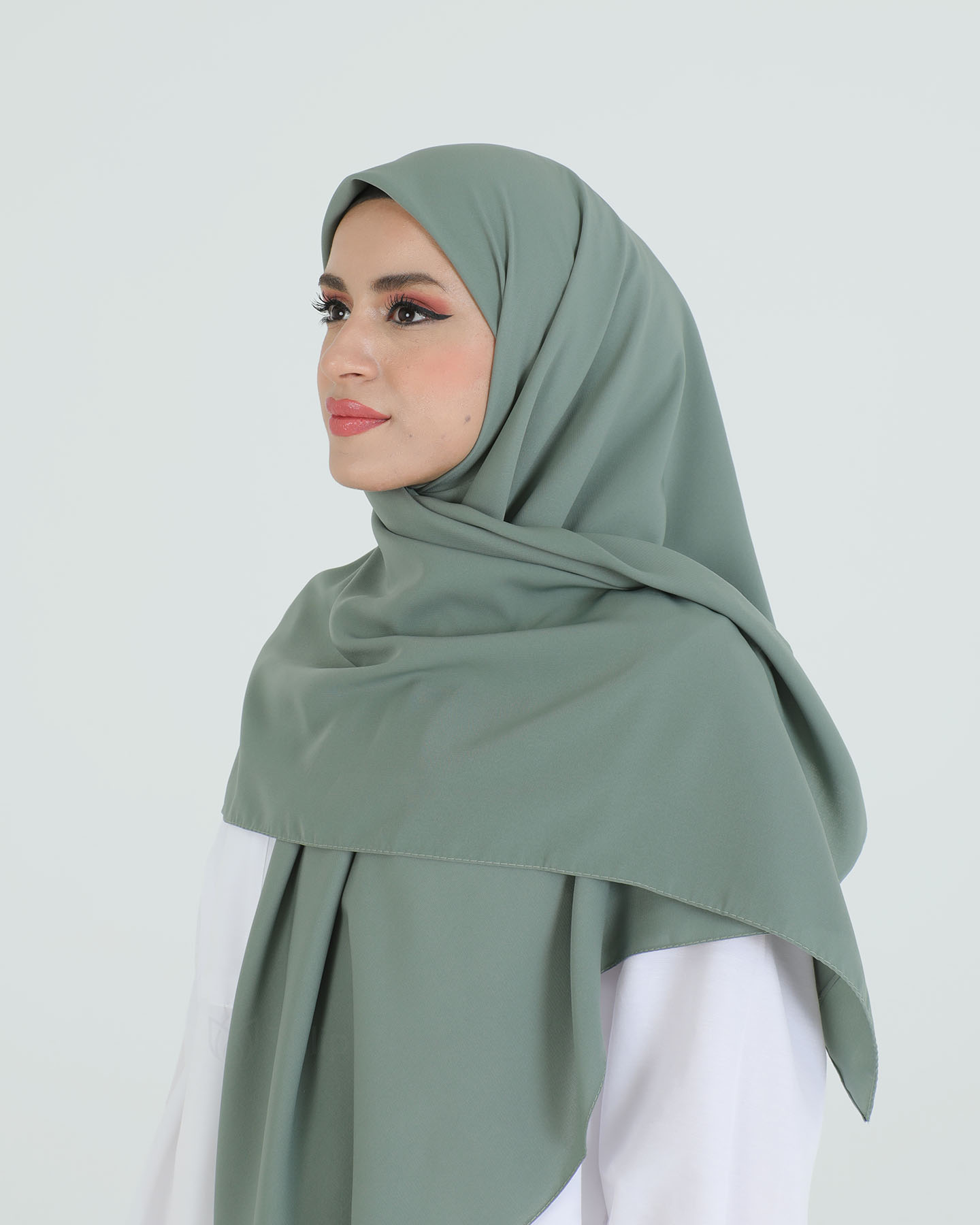 Hijab - Square Medina Lyx Chiffon 120 cm - Green