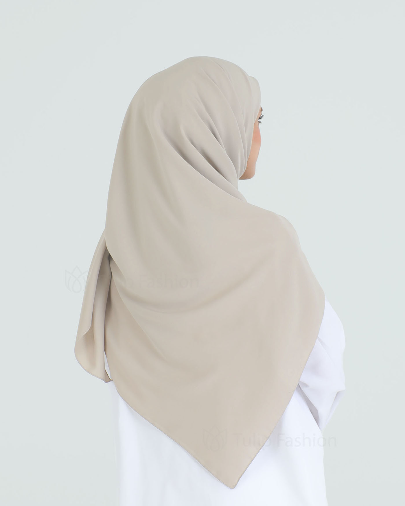 Hijab - Square Medina Lyx Chiffon 120 cm - Light Beige - 2
