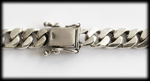 9 mm. Pansarlänk armband i Äkta silver. - 2