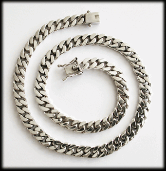 9 mm. Pansarlänk armband i Äkta silver.