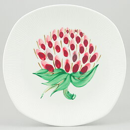 Stig Lindberg (Allegro 1960s) Art Plate with Red Flower Decor 20 cm  #3 (2)