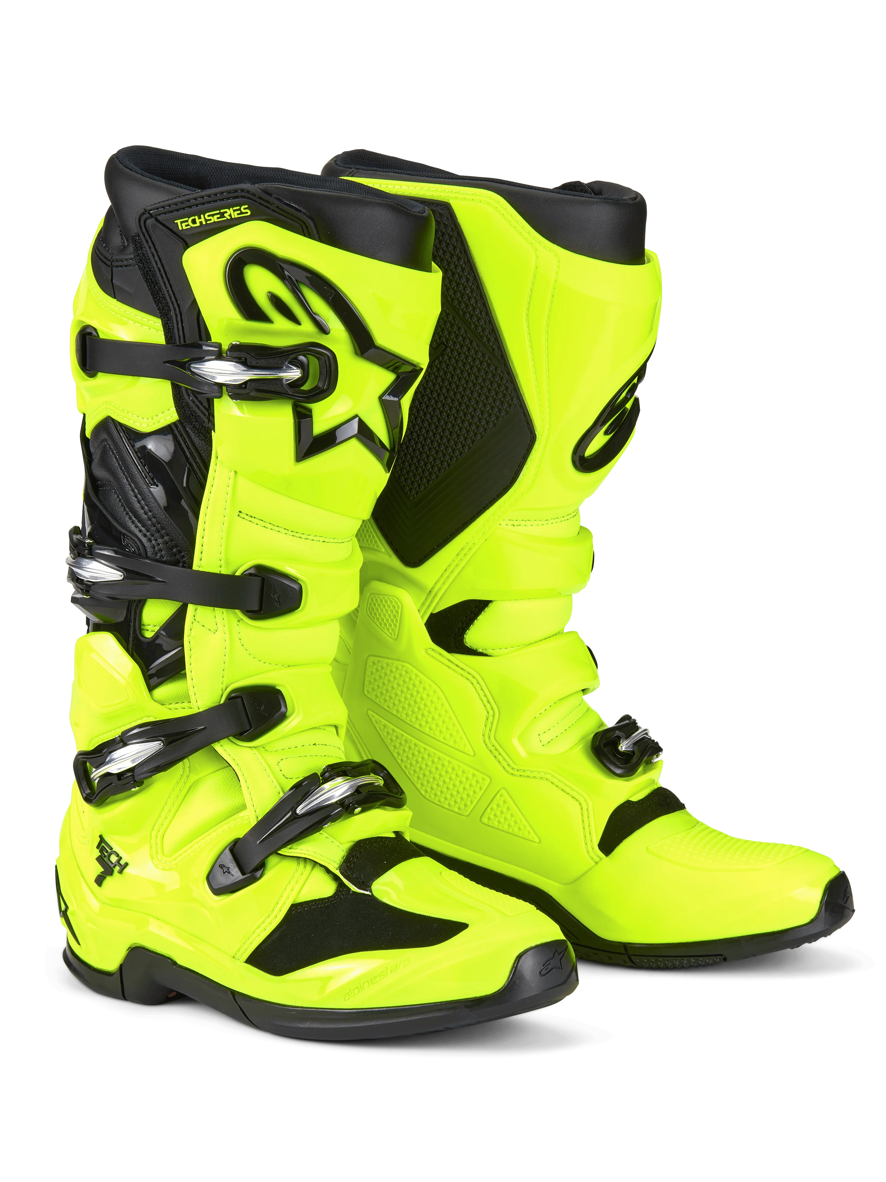 Alpinestars Tech 7 Crossisaappaat Musta/ Hi-Vis Keltainen