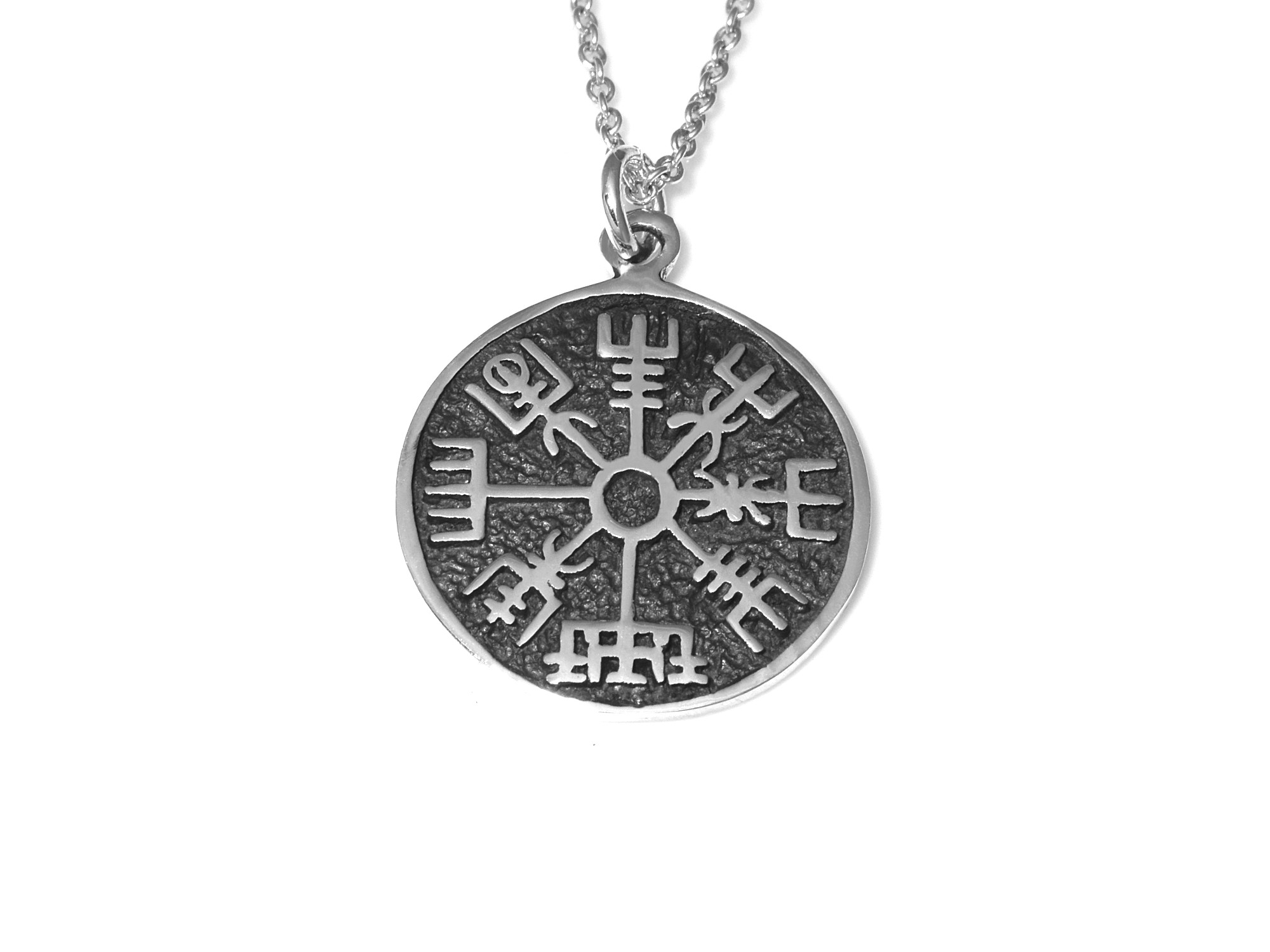 Vegvisir Halsband i Äkta 925 Silver, Viking Hänge, Asatro Accessoar, Vikingakompass Smycke - 2