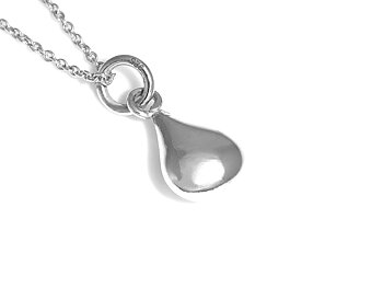Droppe Halsband i Äkta 925 Silver, Droppformat Hänge, Dropp Accessoar, Tårdroppe Smycke