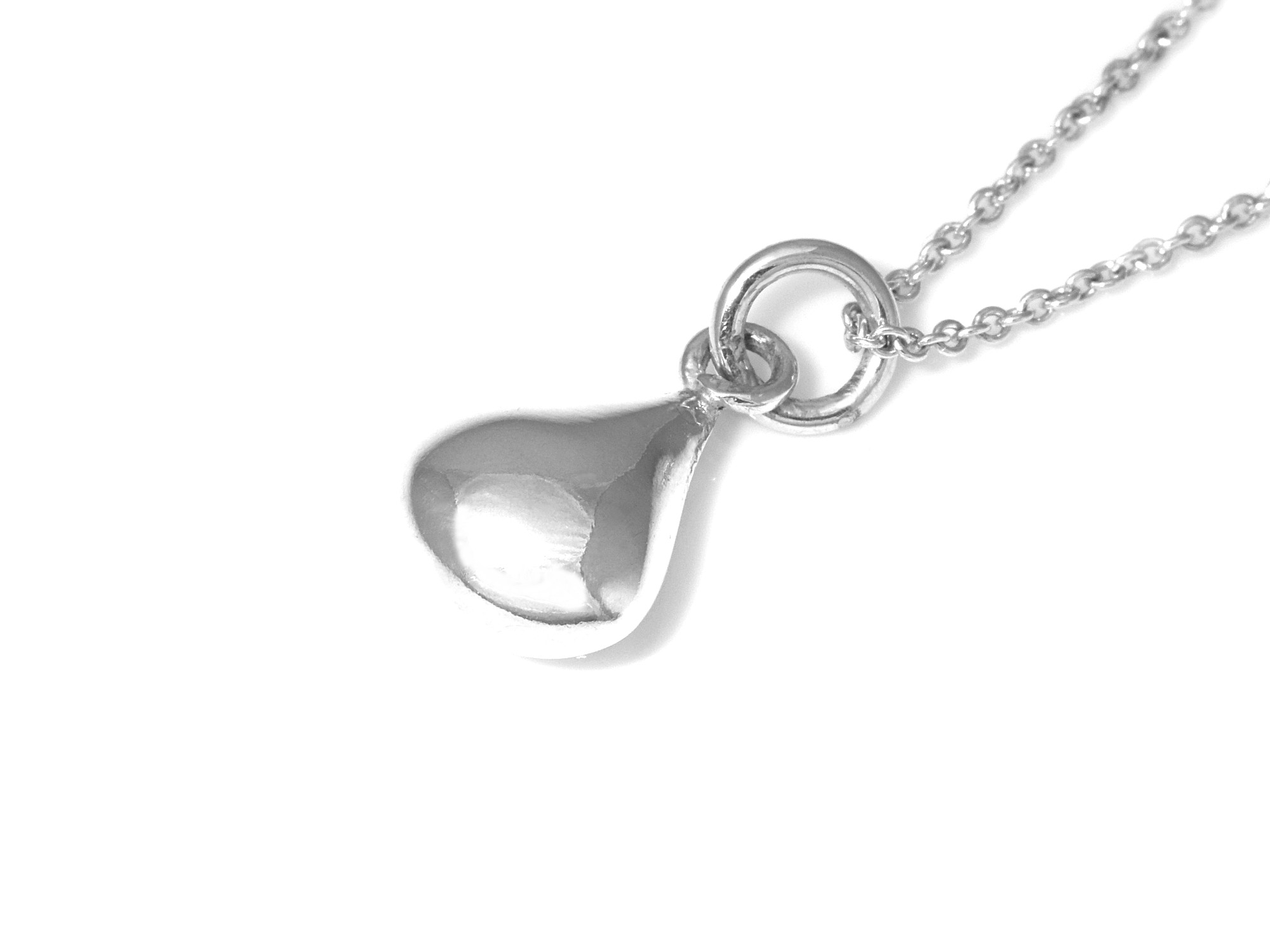 Droppe Halsband i Äkta 925 Silver, Droppformat Hänge, Dropp Accessoar, Tårdroppe Smycke - 3