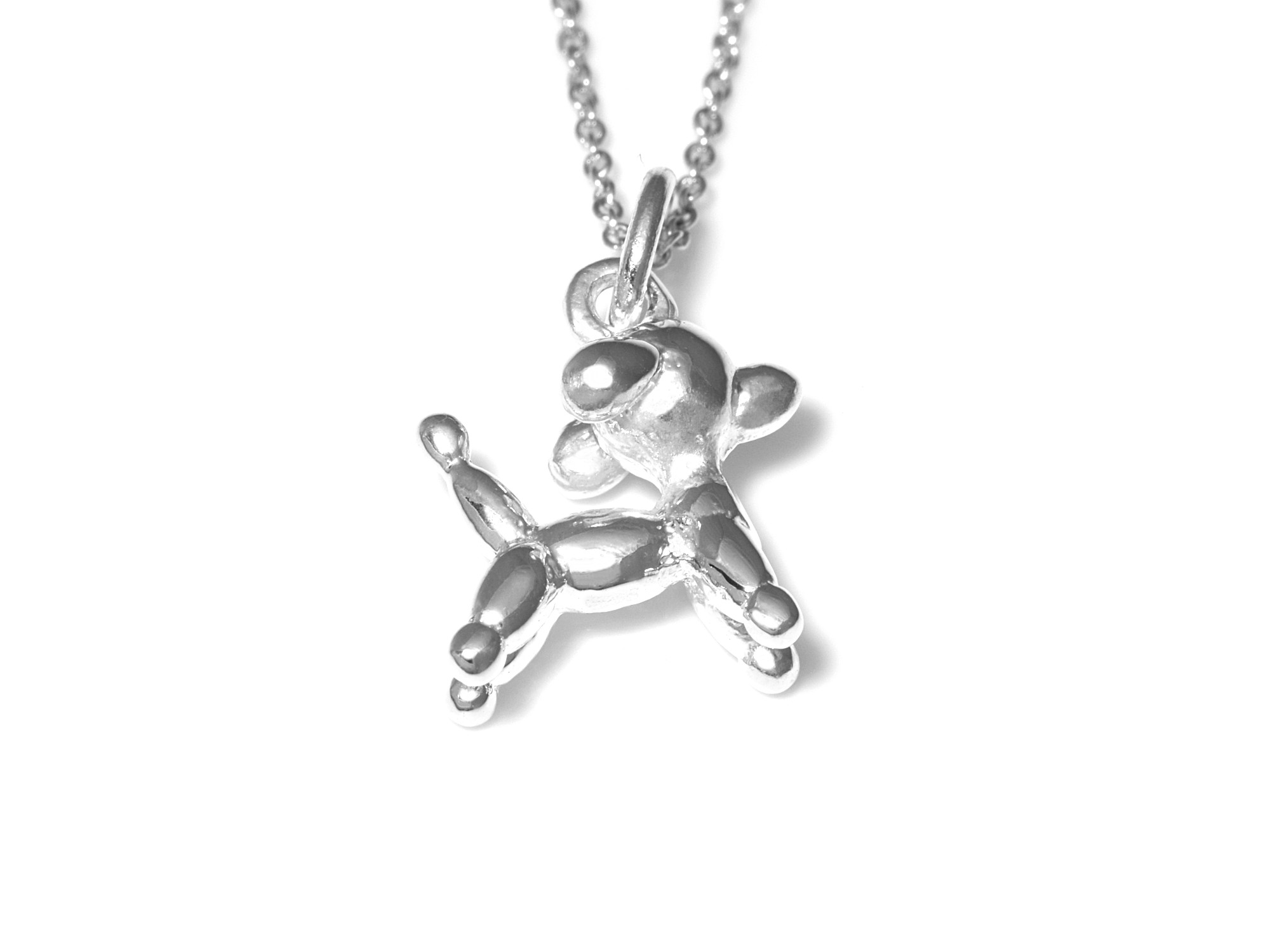 Ballonghund Halsband i Äkta 925 Silver, Hundälskare Hänge, Ballong Accessoar, Hund Smycke - 2