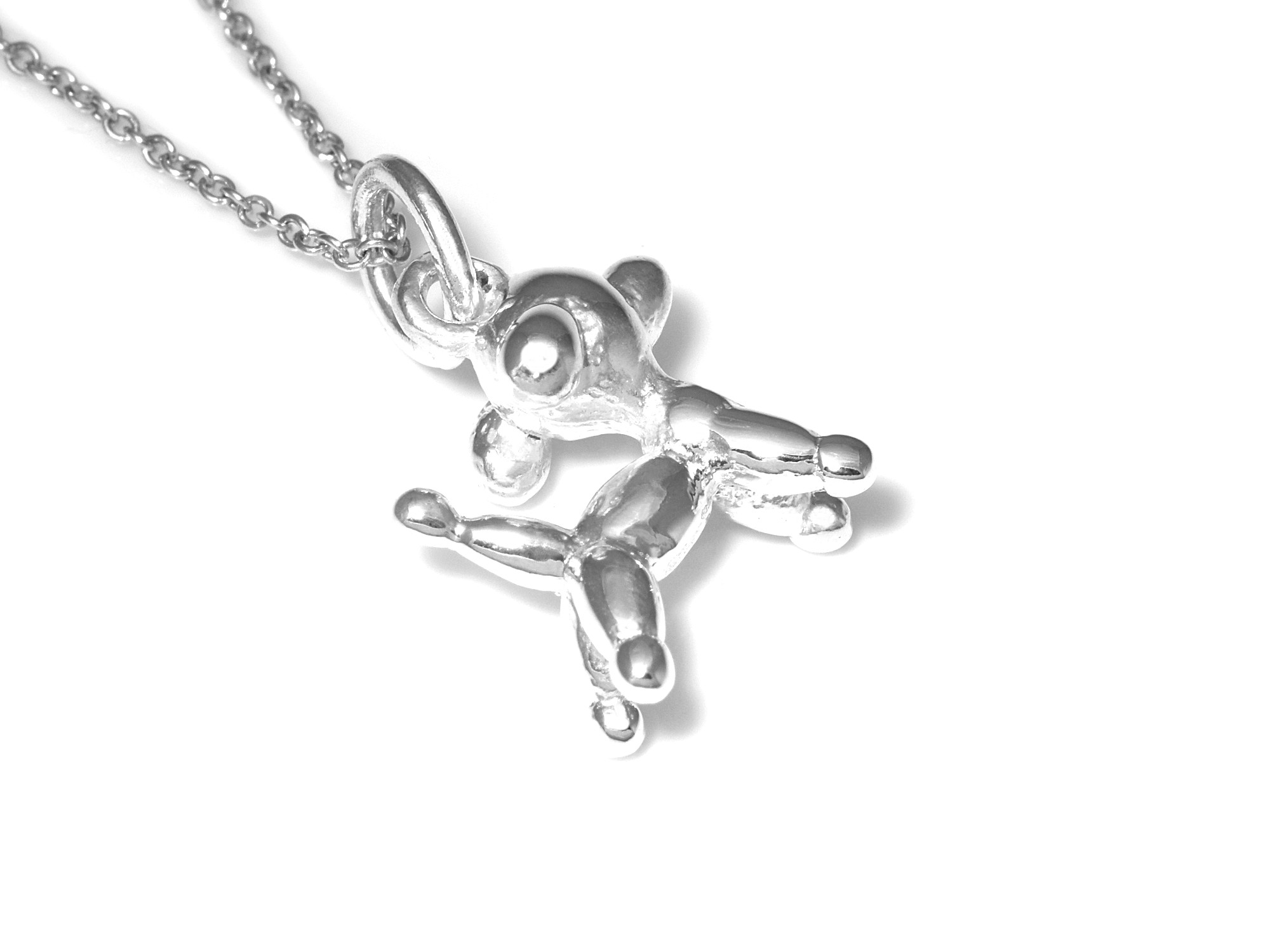 Ballonghund Halsband i Äkta 925 Silver, Hundälskare Hänge, Ballong Accessoar, Hund Smycke