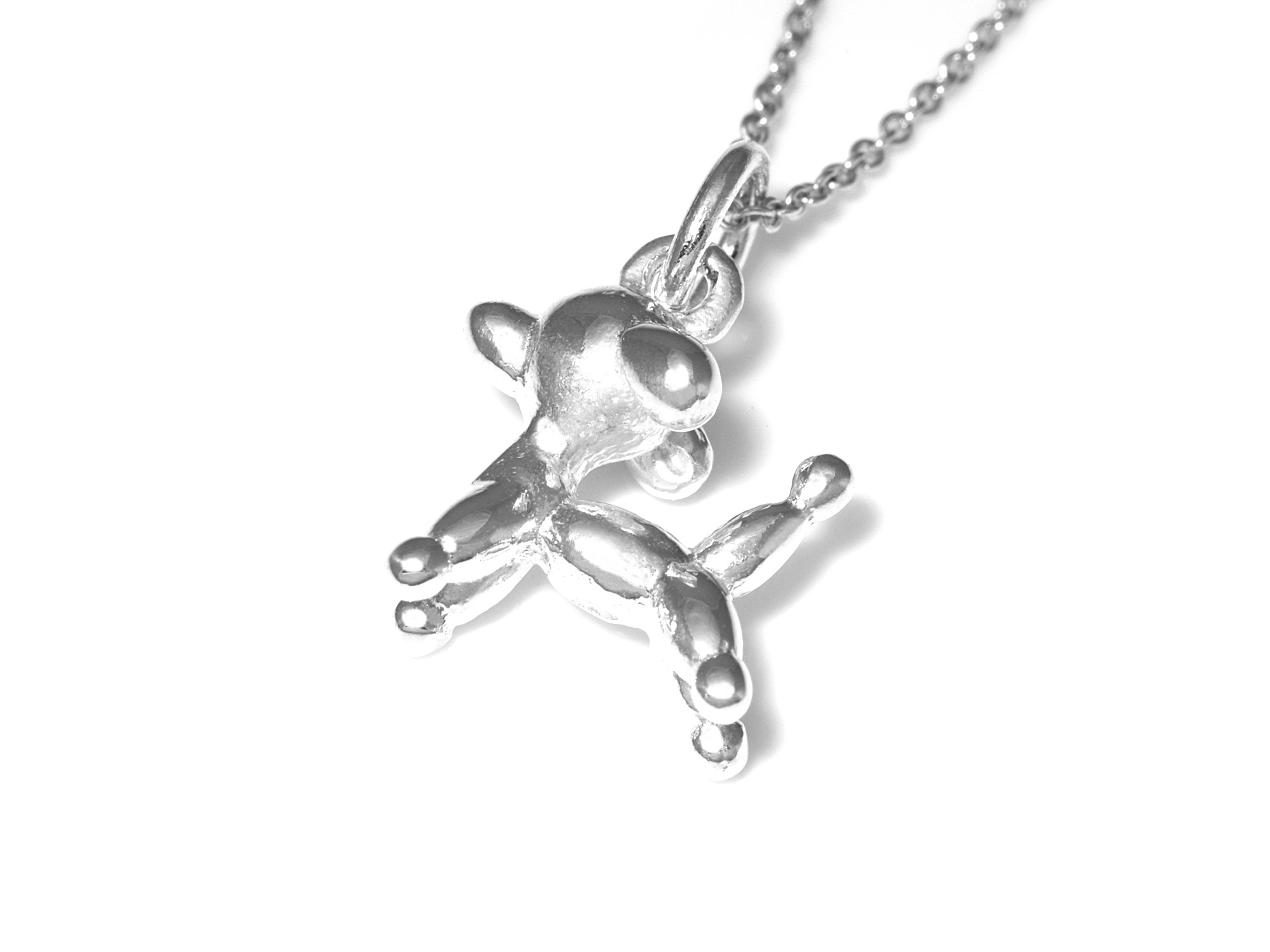 Ballonghund Halsband i Äkta 925 Silver, Hundälskare Hänge, Ballong Accessoar, Hund Smycke - 3