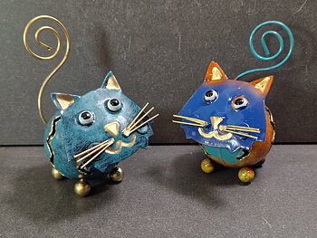 Handmålad Plåt Katt - 8cm
